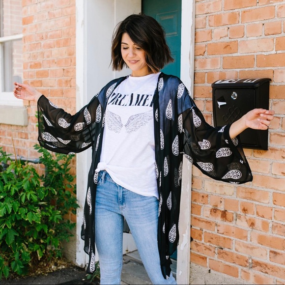 SOLD OUT Tear Drop Chiffon Kimono - Picture 4 of 7